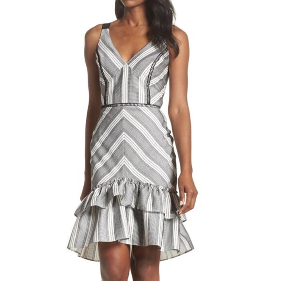 Adelyn Rae Lucille Sleeveless Ruffle Dress Black White Size‎ Small NWT - Picture 1 of 12